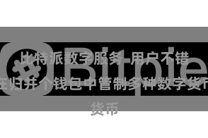 比特派数字服务  用户不错在归并个钱包中管制多种数字货币